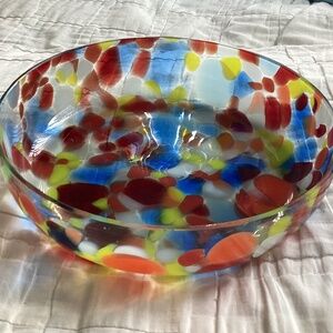 CONFETTI STYLE BLOWN GLASS MEDIUM SIZED BOWL